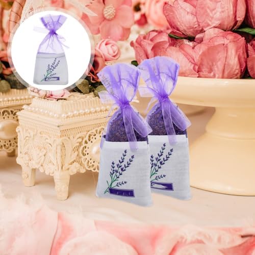 DOITOOL Lavender Sachet Bags 25 Pack - Organza Gauze with Ribbon