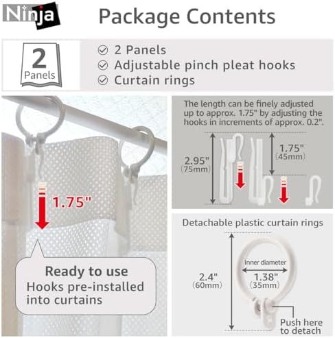 One-Way Privacy Privacy Curtains 2 Panels Set