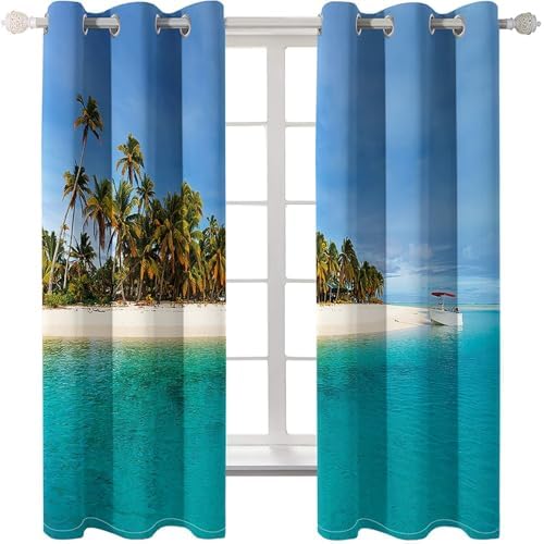 Thermal Blackout Curtains 2 Panels 34x90 Inch for Living Room