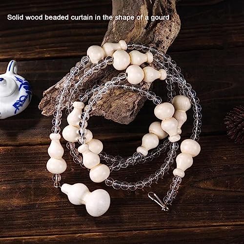 Wood Beaded Curtain with Gourd Shape Beads 32 Strands 105x205cm
