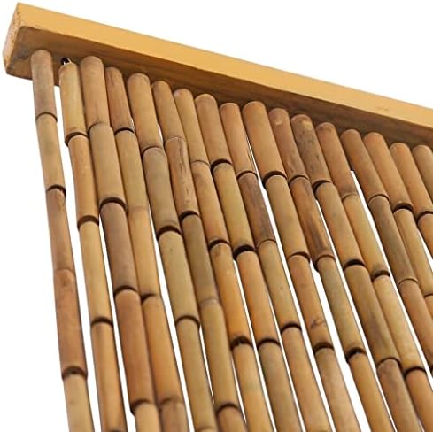 Functional Door Curtain with Wooden Bar Brown