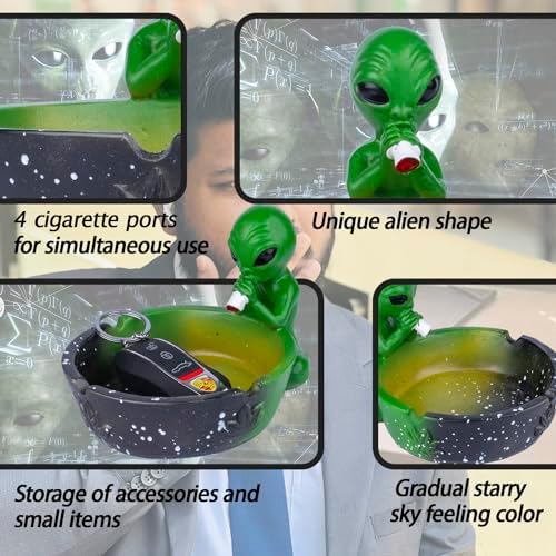 512 Inch Outdoor Alien Ashtray Green
