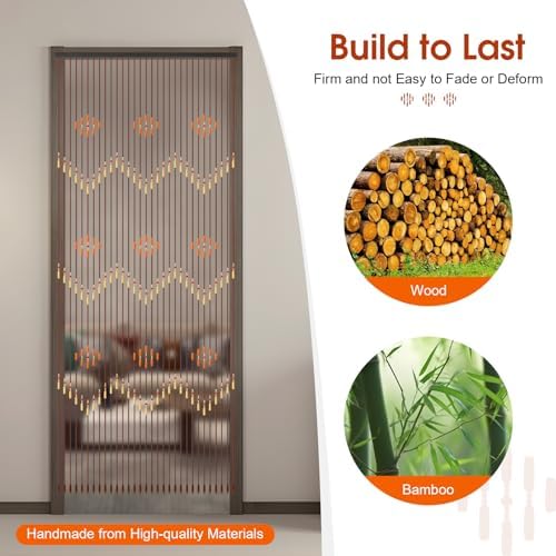 LOYALHEARTDY Wood Beaded Curtain 31 Strands