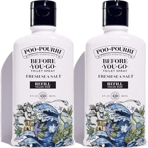 Poo-Pourri Fresh Sea Salt Toilet Spray Refill 9 Fl Oz 2 Pack