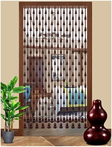 ZHANGQINGXIU Wooden Bead Curtain Retro Style Door Divider