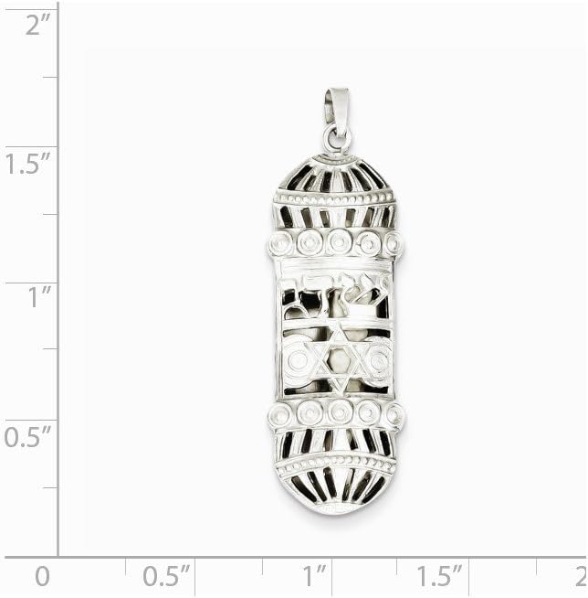 Goldia Sterling Silver Fancy Mezuzah Pendant