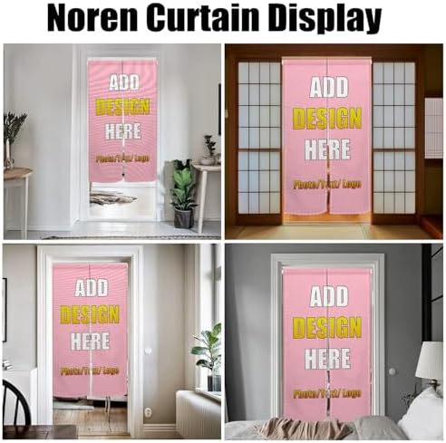 Custom Noren Curtain for Door Divider with Photo Text Logo