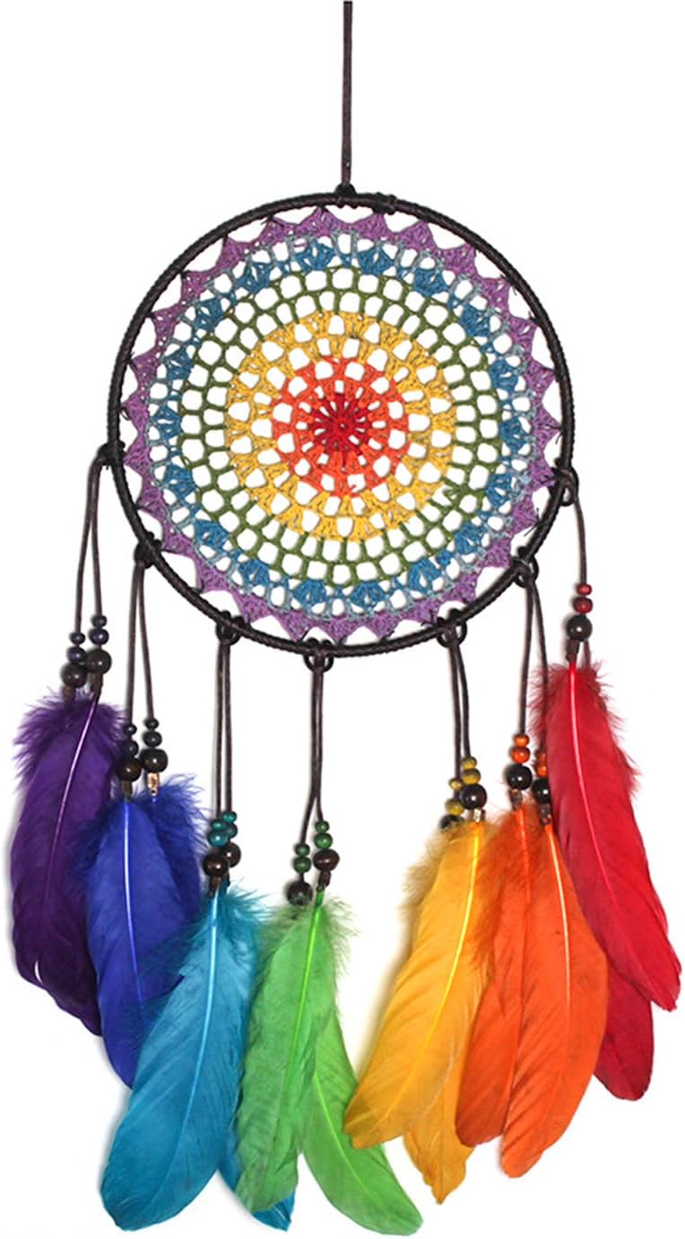 Rainbow Dream Catcher Wall Decor for Girls