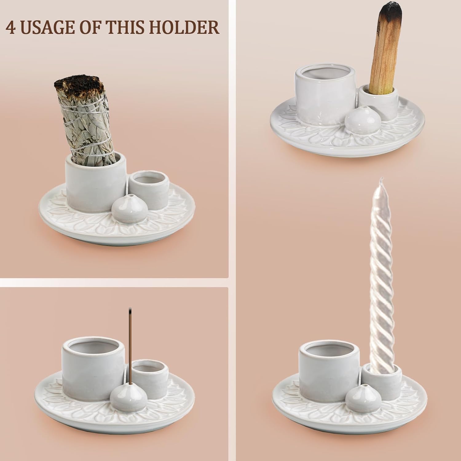 4 in 1 Incense Burner Holder for Meditation and Yoga Room