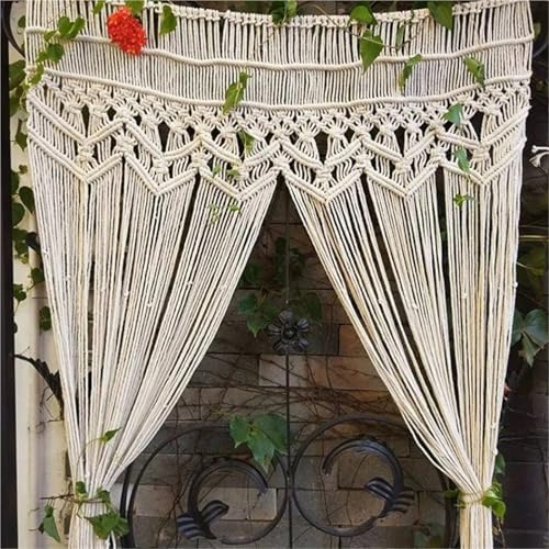 Beige Tassel String Curtains for Home Decor