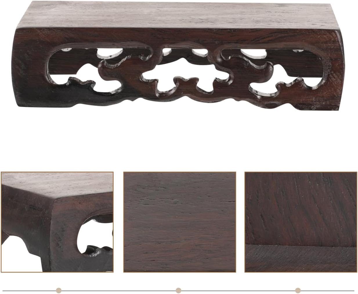 Amosfun Rectangular Wooden Display Stand for Bonsai and Decor