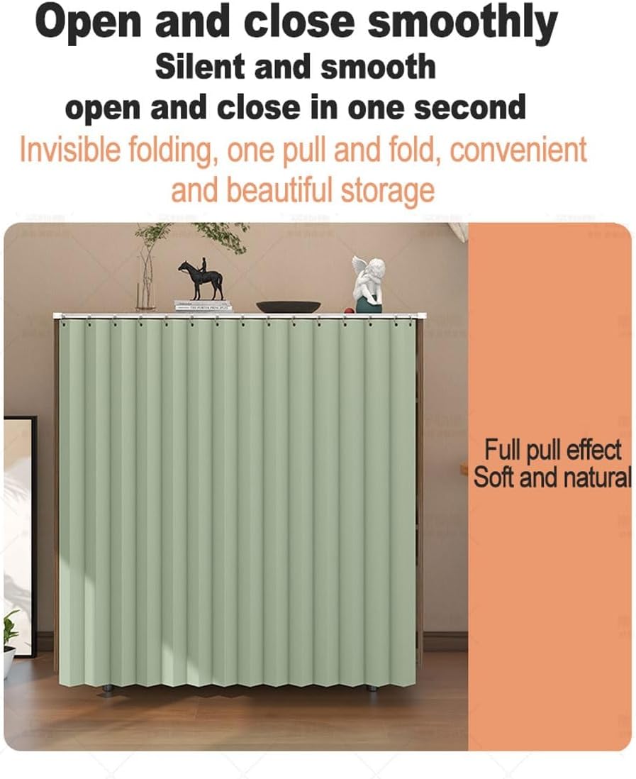 Temporary Door Curtain with Track Rail and Pleated Folding Design