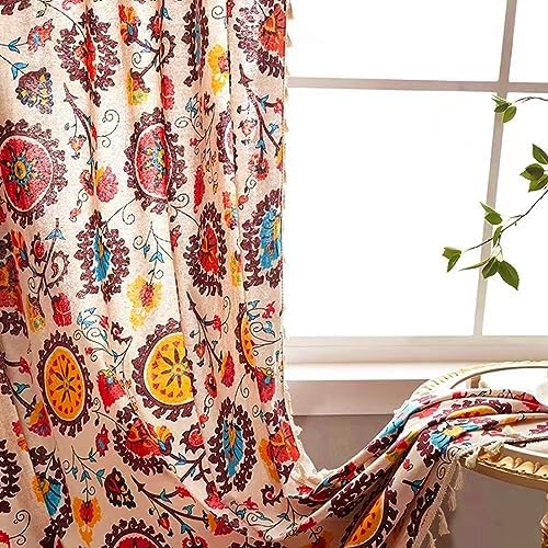 Deeprove Boho Curtain with Tassels 59 x 63