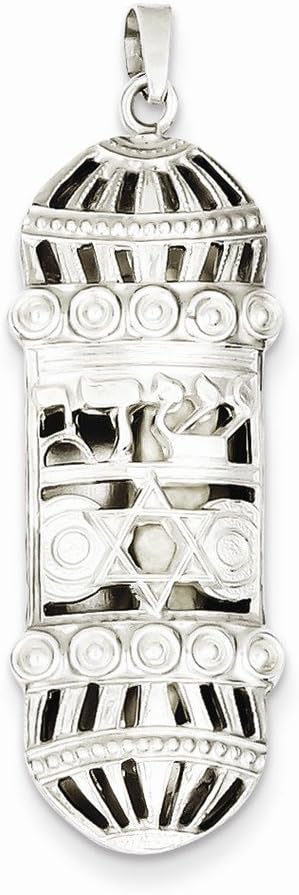 Goldia Sterling Silver Fancy Mezuzah Pendant