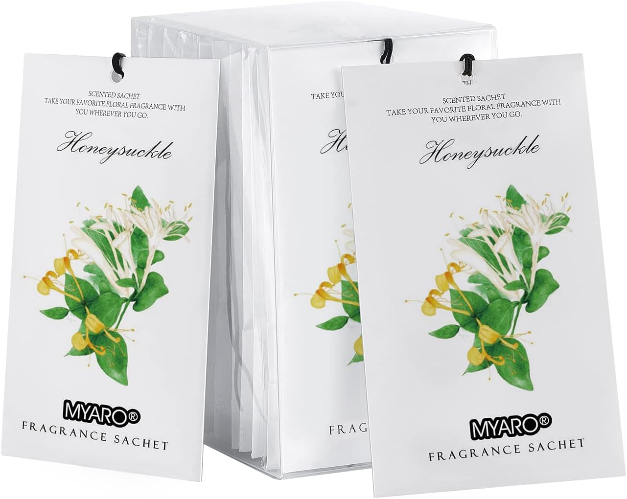 MYARO 12 Pack Honeysuckle Scented Sachets for Drawer and Closet
