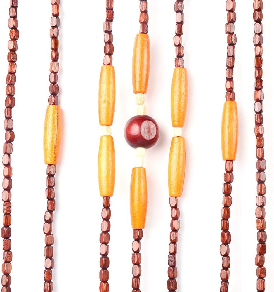 Wooden Beaded Curtain with 31 Lines Doorway Decor