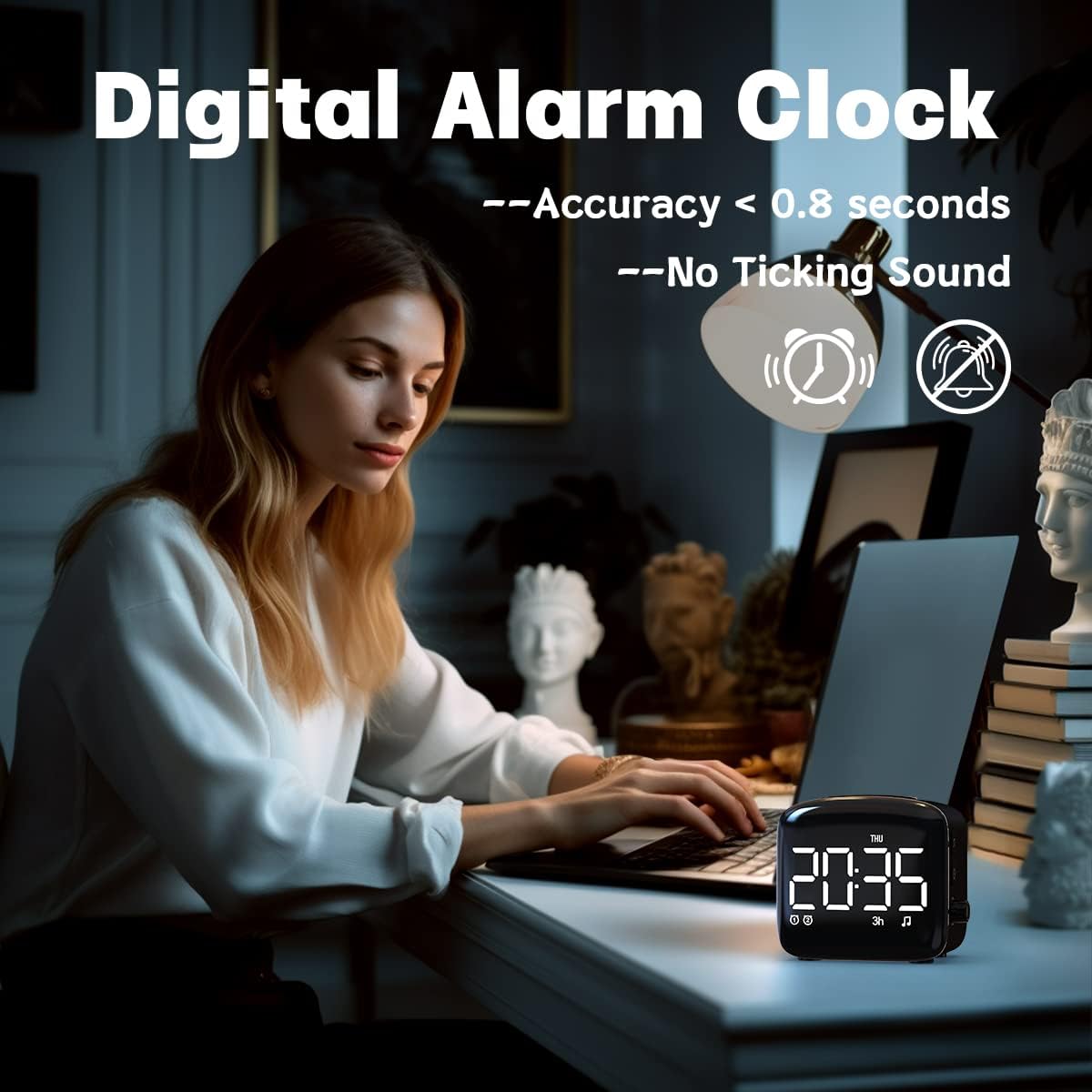 Easysleep Digital Alarm Clock with 27 Sounds and Big LED Display