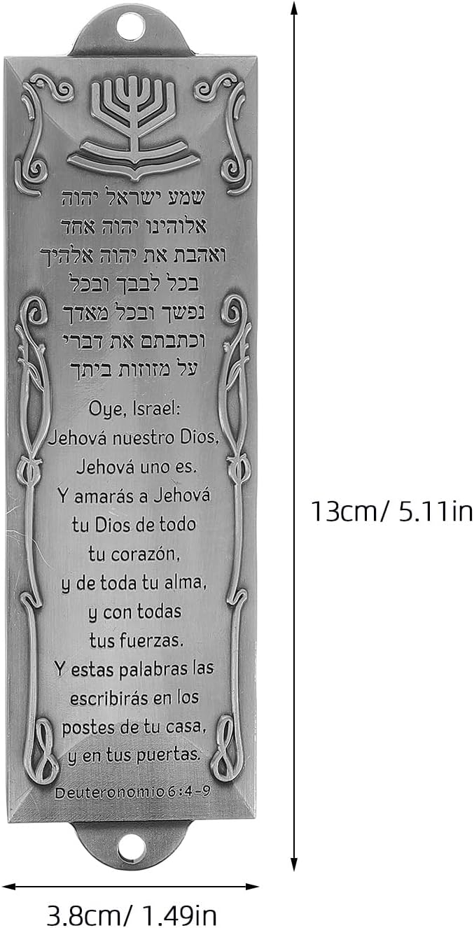 LOGOFUN Silver Mezuzah with Scroll for Doorway Decoration