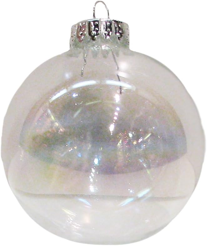 Kurt Adler Iridescent Glass Ball Ornament Set of 6