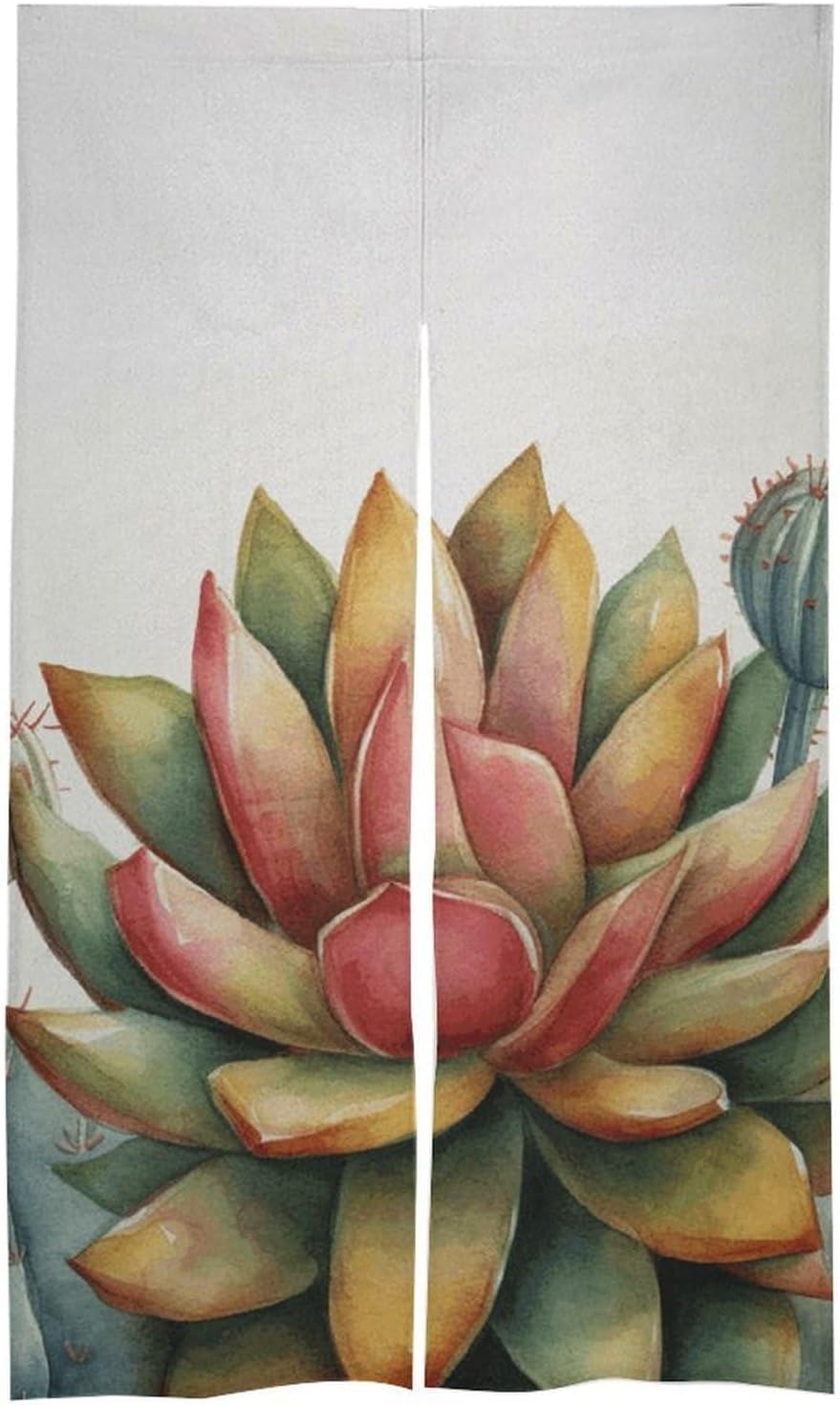 Watercolor Succulent Door Curtain 57x17 Inches