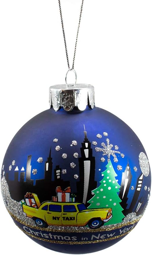 Kurt Adler New York Glass Ball Ornament 80mm