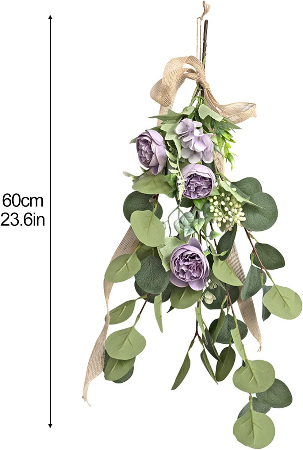 Firlar 2pcs Artificial Teardrop Wreath 236inch Decorative Wall Swag