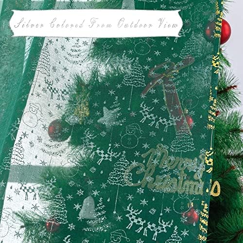 XTMYI 96 Inch 2 Panel Hunter Green Curtains with Lights