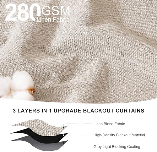 PONY DANCE Blackout Curtains 108 Inches 2 Panels Set