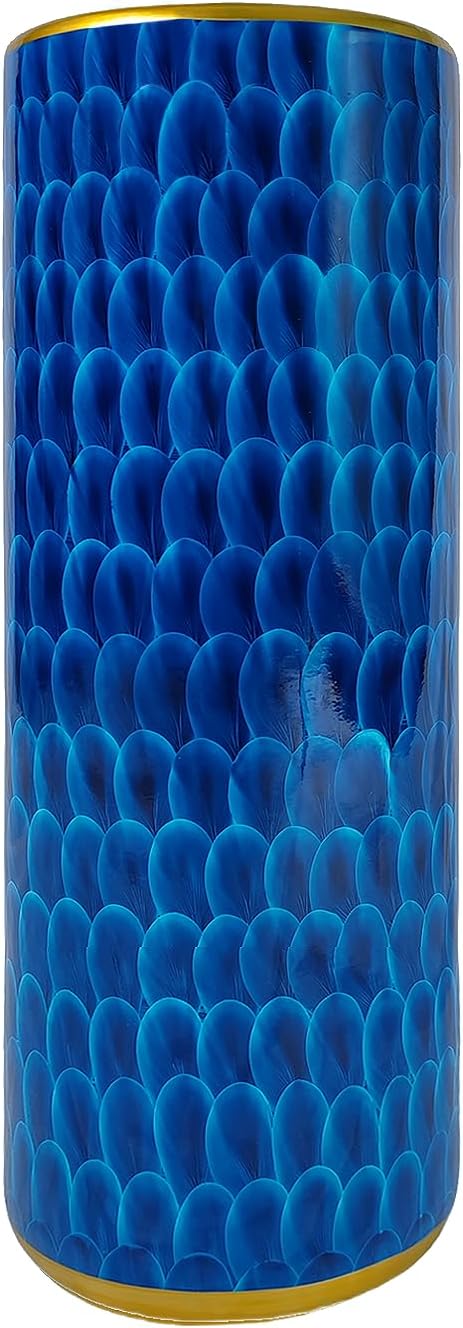 Landchy Peacock Blue Porcelain Umbrella Stand Holder