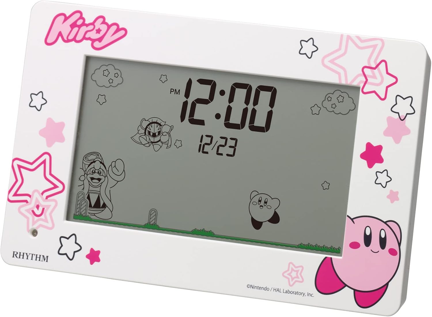 Rhythm 8RDA81KB03 Kirby Star Alarm Clock with Calendar Pink