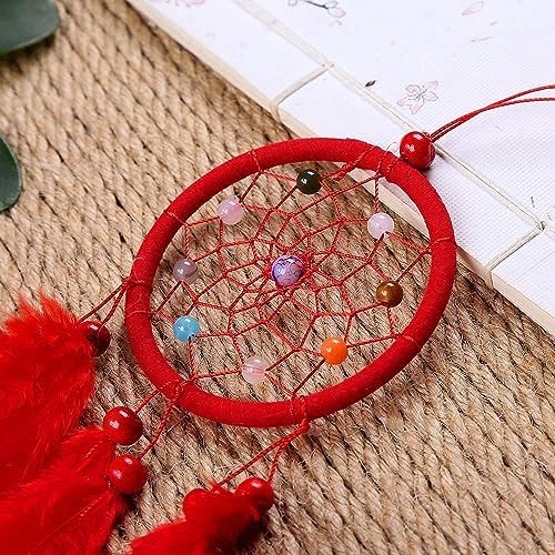 Red Small Dream Catcher Wall Hanging Ornament