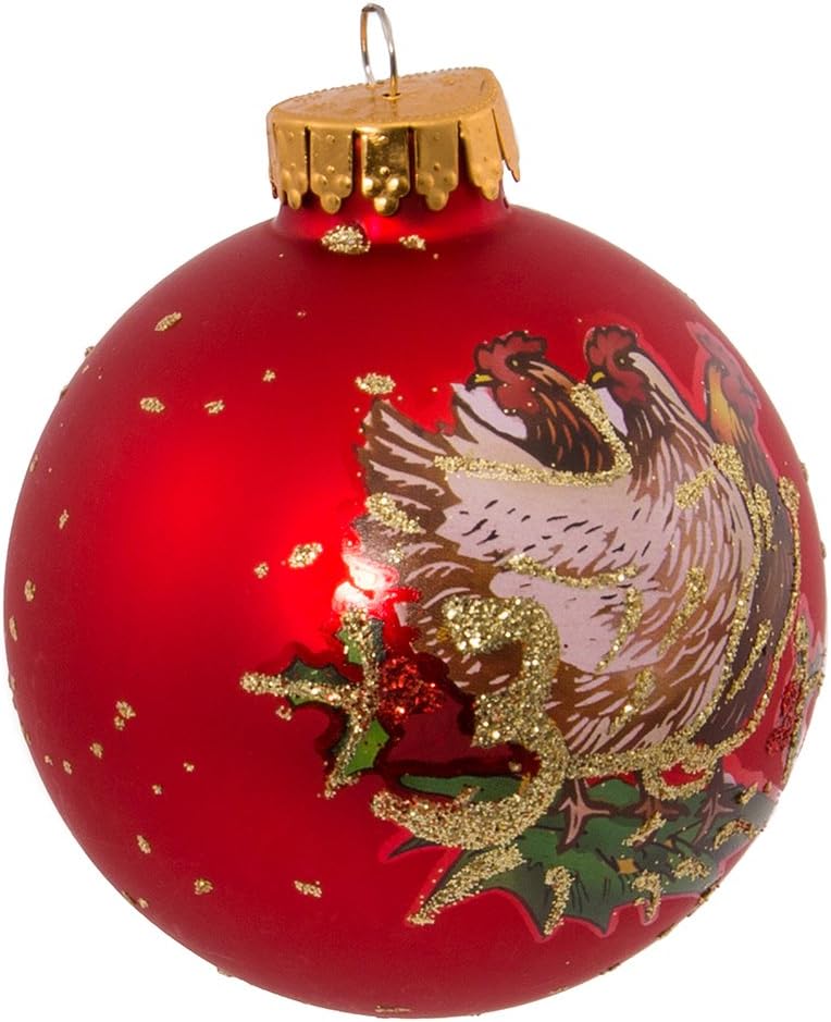 Kurt Adler 12 Days of Christmas Glass Balls Set 65mm