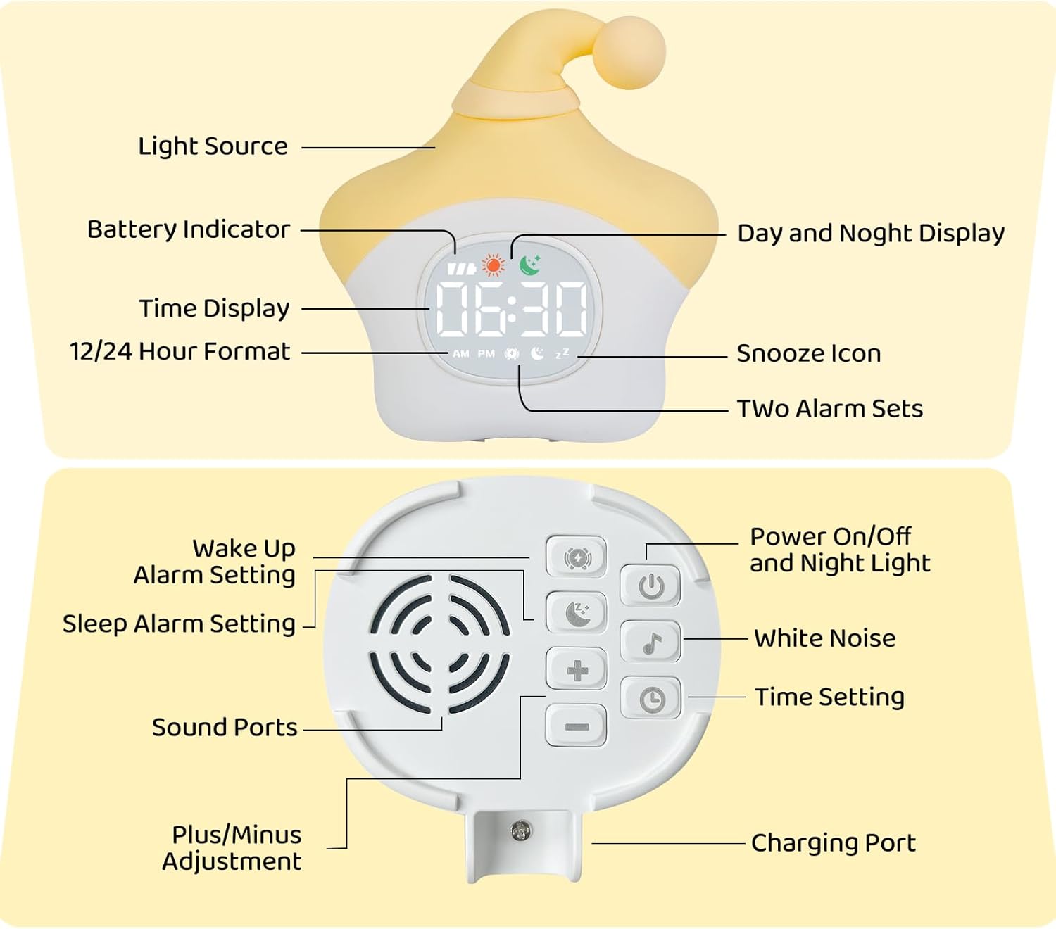Star Alarm Clock with Night Light for Kids 1