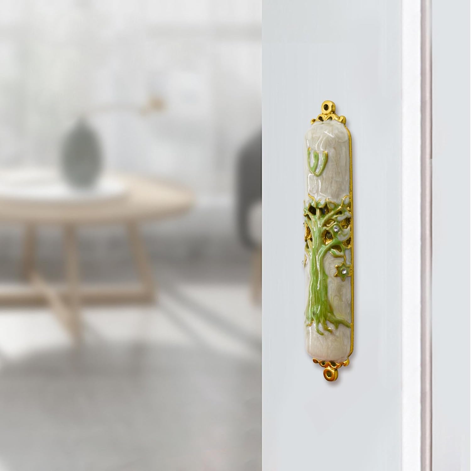 MrMrKura Green Mezuzah Door Scroll Holder