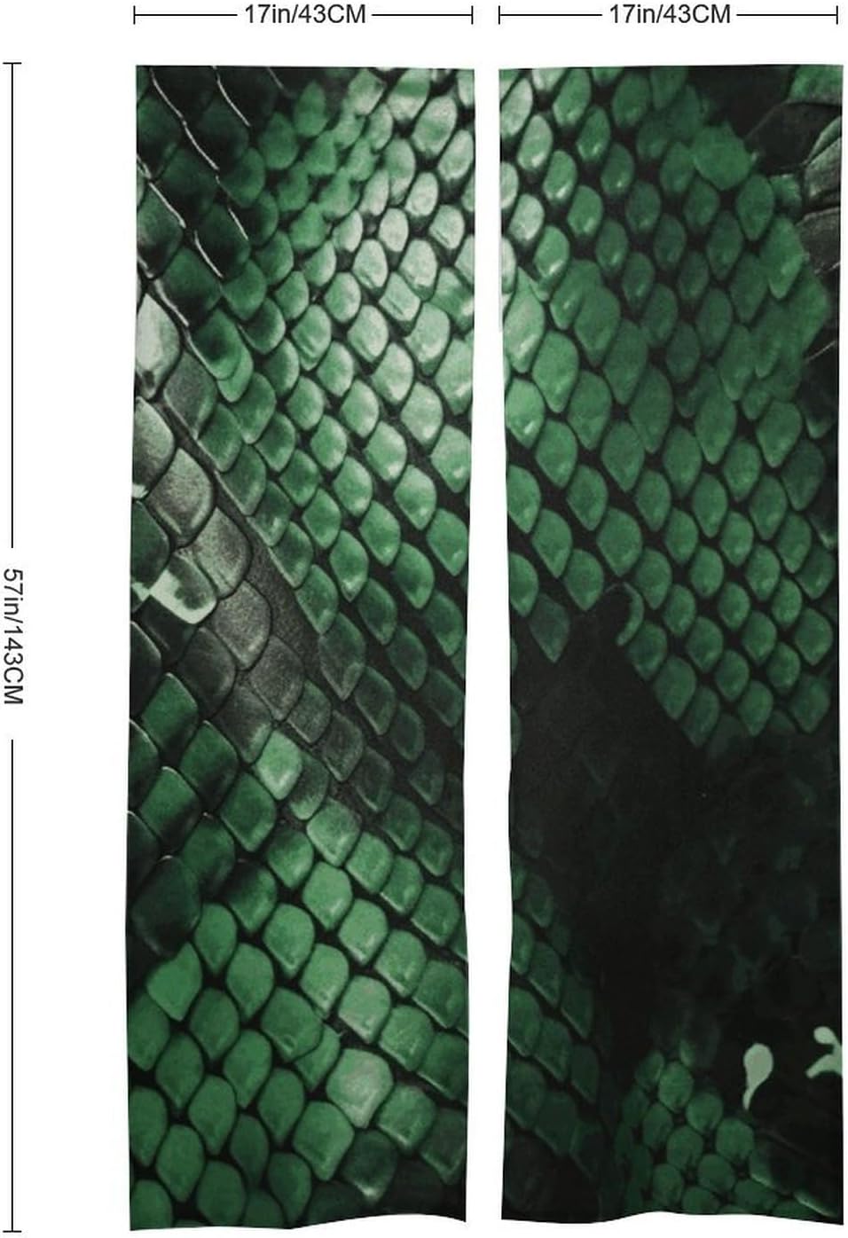 Green Snakeskin Door Cover Curtain 57x17 Inches