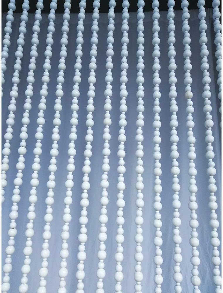 OKUOKA White Beaded Door Curtains 23 Strands