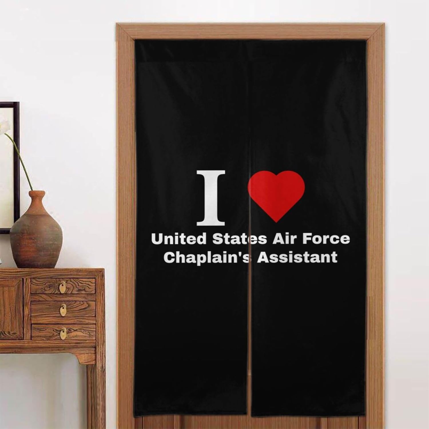 I Love United States Air Force Chaplains Assistant Blackout Curtains 34x56in