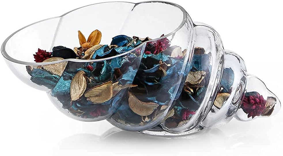 MDLUU 11 Inch Glass Shell Vase Decor