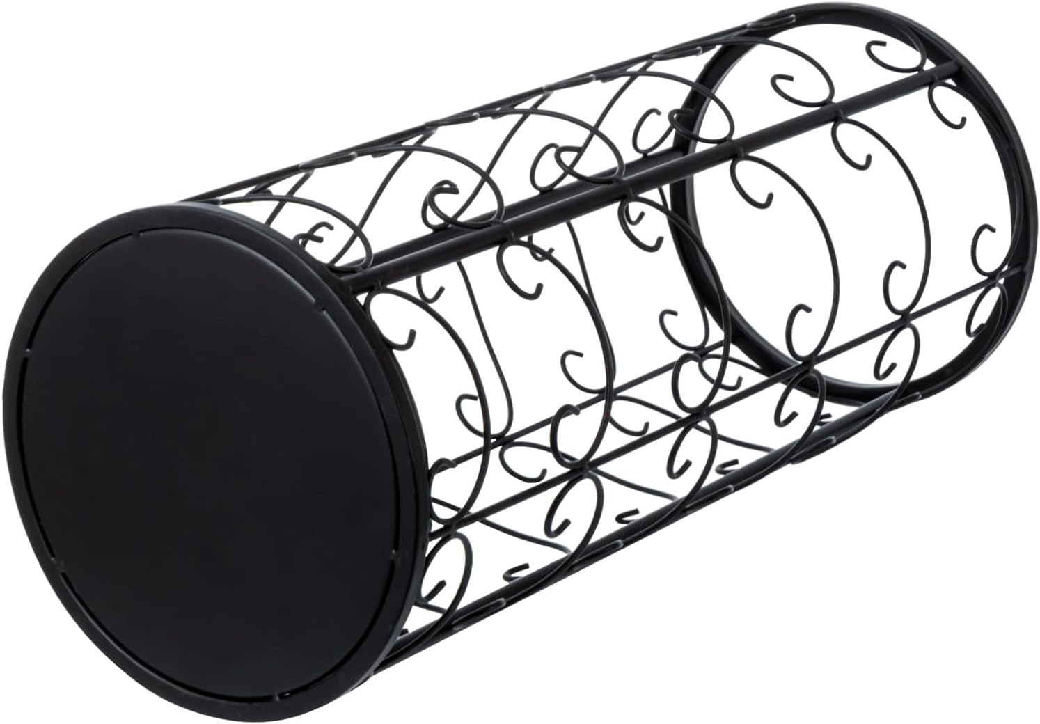 MyGift Matte Black Metal Umbrella Stand with 3 Hooks