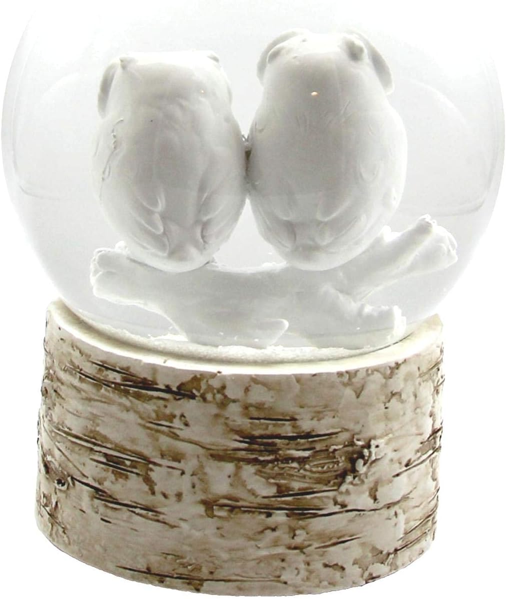 White Owl Babies 120MM Snow Globe with Chopin Tune