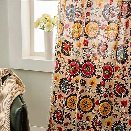 Deeprove Boho Curtain with Tassels 59 x 63