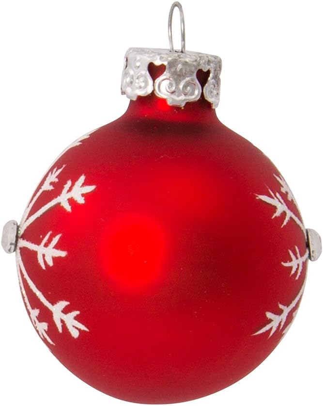Kurt S Adler 157-Inch Red White Glass Ball Ornament Set of 15