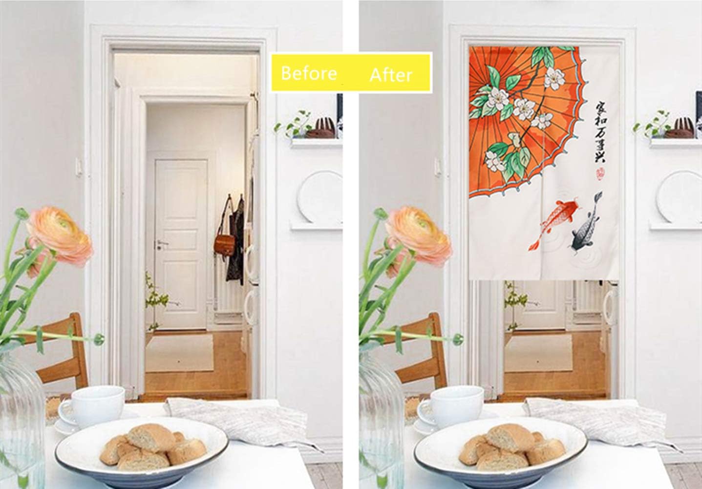 Japanese Noren Door Curtain Cotton Linen Wealth Design 33x59