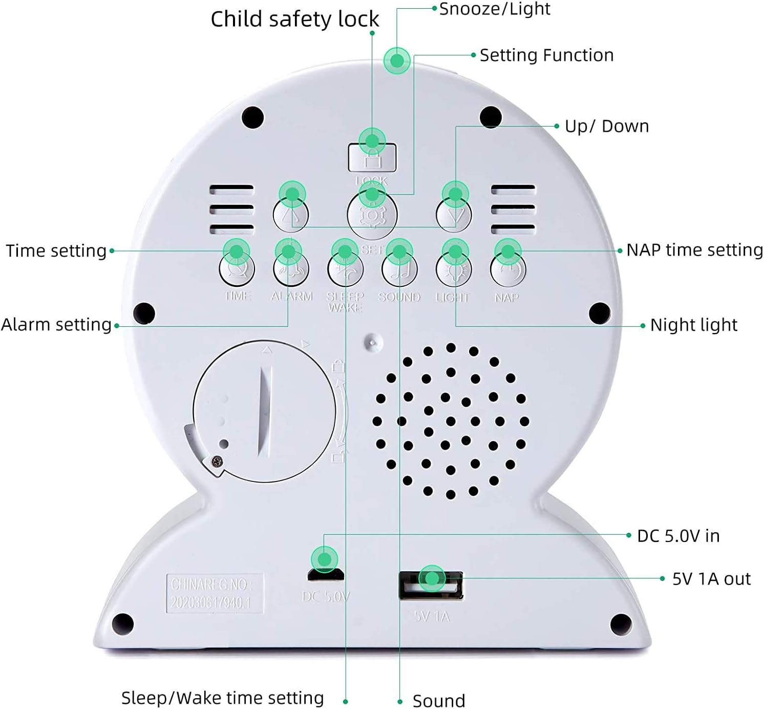 Kids Alarm Clock with Night Light and Sound