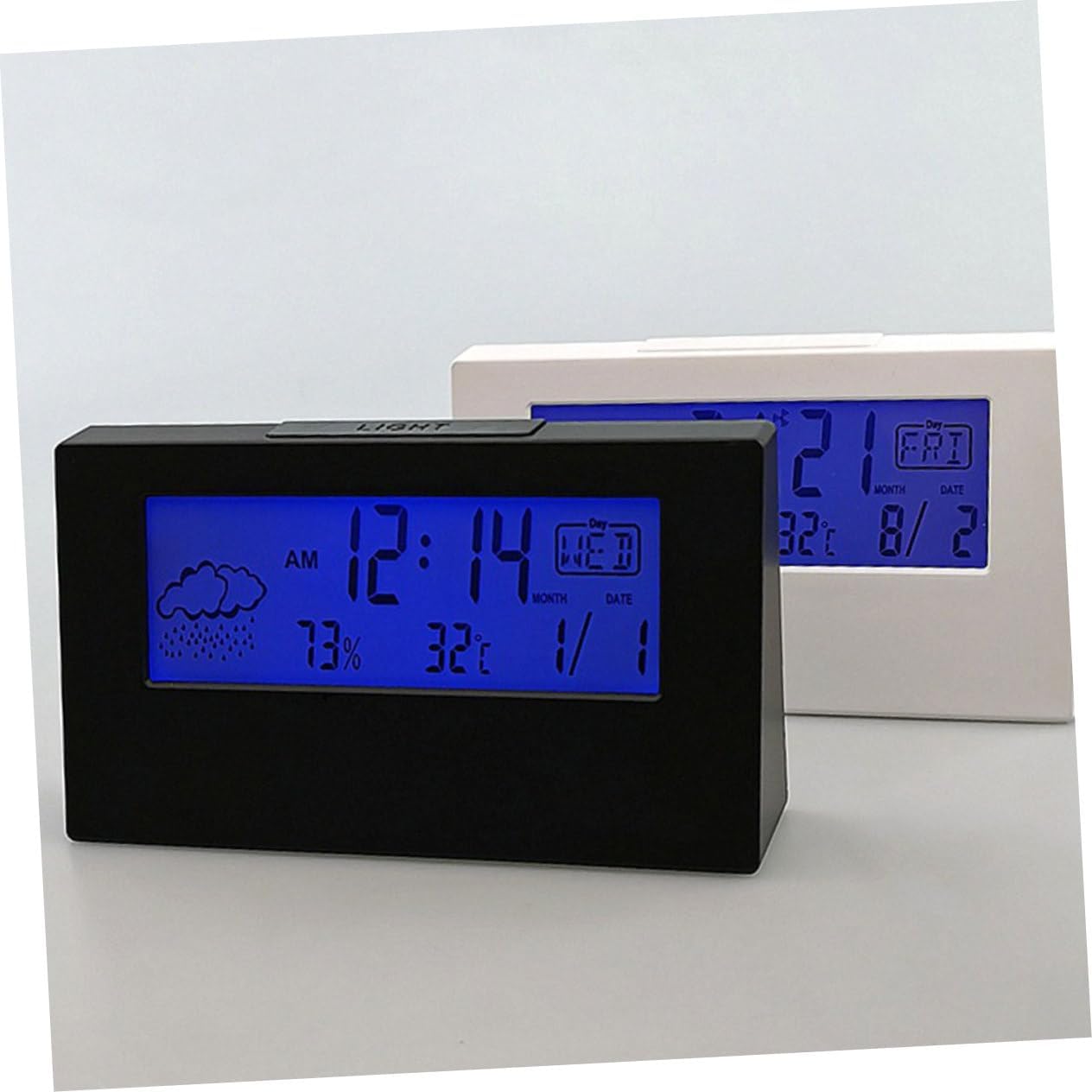 Alipis LCD Weather Alarm Clock with Temperature and Humidity Display