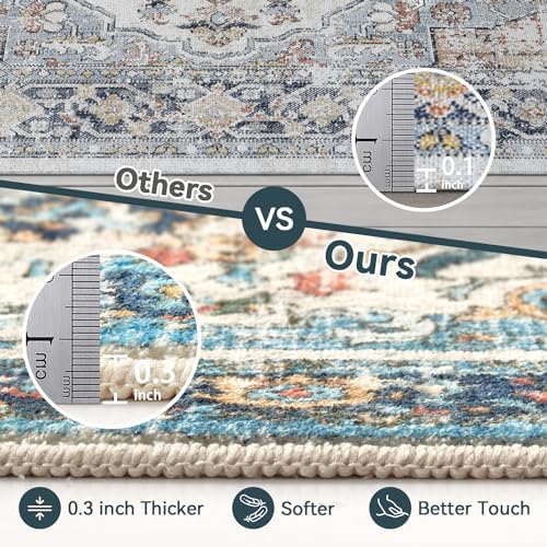 Topllen Washable Area Rug 5x7ft Boho Style 1