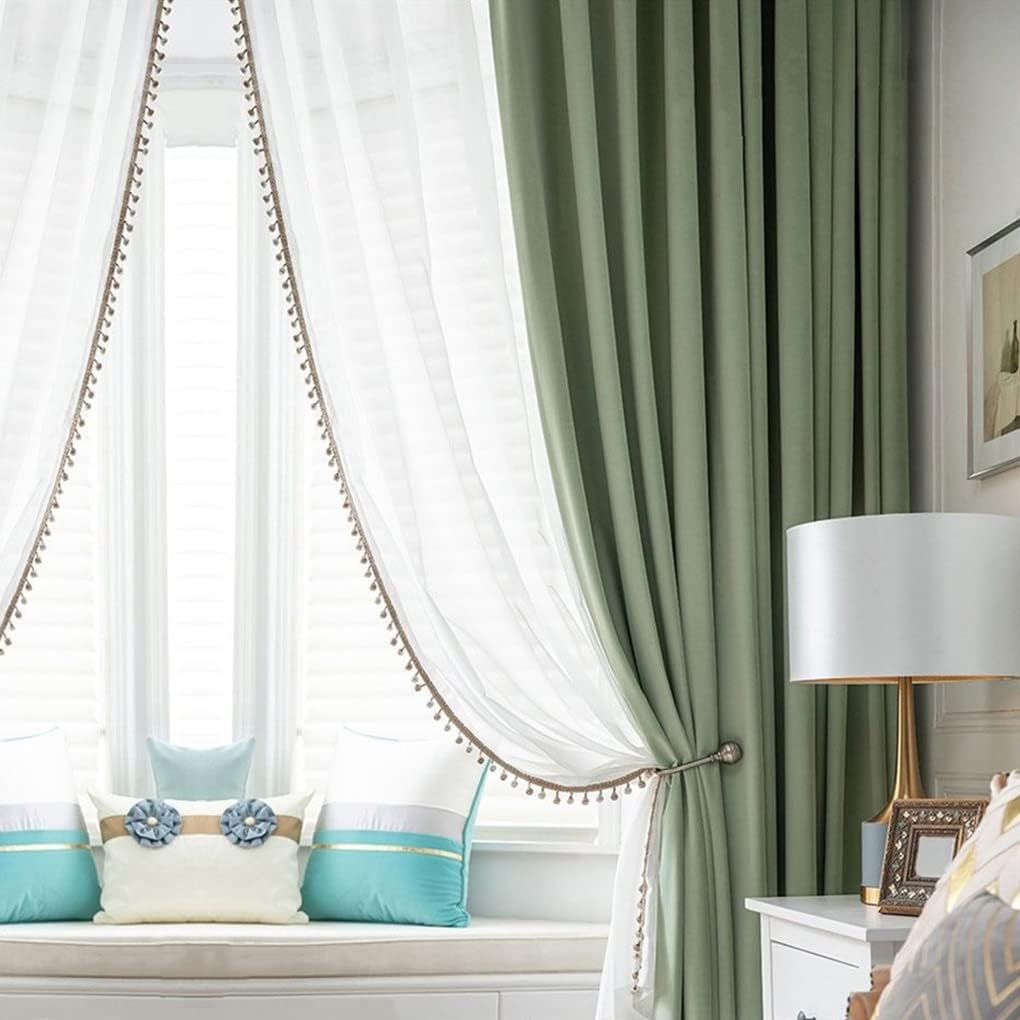 Gxi Boho Linen Sheer Curtains 2 Panels 52x96 Inch