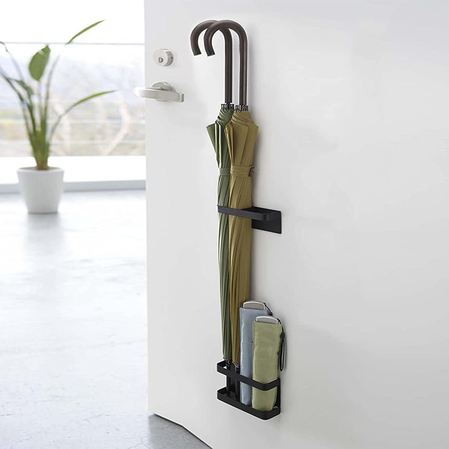Cocoarm Magnetic Wall Mounted Umbrella Stand Holder Black