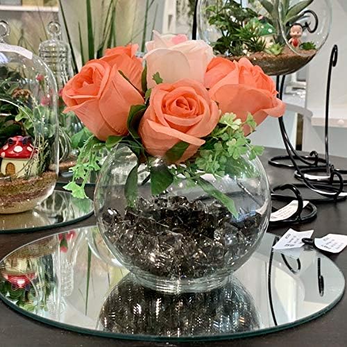 WGVI Clear Glass Vase with Bubbles 6 Diameter