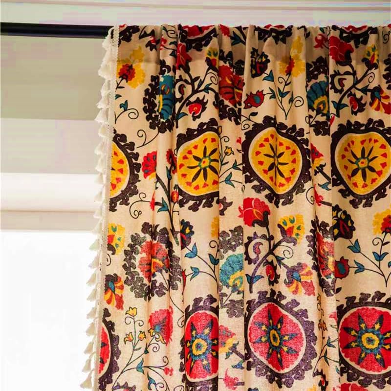 Deeprove Boho Curtain with Tassels 59 x 63